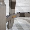 30" Bar Stool, Weathered Gray Finish, Black Leather Seat
