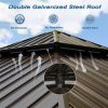 10' X 14' Hardtop Galvanized Steel Roof Gazebo With Netting & Curtains