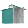 Green Garden Shed 106.3"x 51.2"x 82.1" Crafted From Galvanized Steel