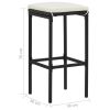 3 Piece Patio Bar Set with Cushions Black