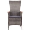 7 Piece Rattan Grey Outdoor Patio Dining Set