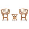 3 Piece Garden Bistro Set Solid Teak Wood