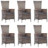 7 Piece Rattan Grey Outdoor Patio Dining Set