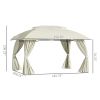 10' x 13' Patio Gazebo Canopy, Double Vented Roof, Steel Frame, Curtain Sidewalls, Outdoor Sun Shade Shelter for Garden, Lawn, Backyard, Deck,, Beige