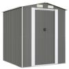 Light Gray Garden Shed 75.6"x 75.2"x 87.8" Galvanized Steel