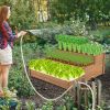 48.6 x 48.6 x 21in Brown Wooden Raised Garden Bed