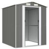 Light Gray Garden Shed 75.6"x 75.2"x 87.8" Galvanized Steel