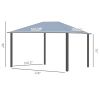 10' x 12' Hardtop Polycarbonate Roof Gazebo With Netting