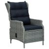 3 Piece Garden Lounge Set with Cushions Poly Rattan Light Gray