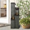 Modern Indoor/Outdoor Water Fountain With LED Lights - 39.3" Tall