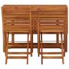 Solid Acacia Wood Balcony Dining Set: Planter Table & 2 Bistro Chairs