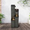 Modern Indoor/Outdoor Water Fountain With LED Lights - 39.3" Tall