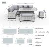 5-Piece Grey Wicker Outdoor Sofa Set With Fire Pit Table & Ottoman