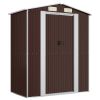 Garden Shed Dark Brown 75.6"x 42.5"x 87.8" Galvanized Steel