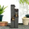 Modern Indoor/Outdoor Water Fountain With LED Lights - 39.3" Tall