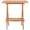 3 Piece Bistro Set with Anthracite Cushions Solid Teak Wood