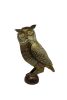 Metal Owl Couple Miniature Statue For Garden Feng Shui Decor