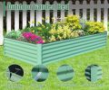 6 x 3 x 1.5 Ft Green Galvanized Metal Raised Garden Bed For Vegetables