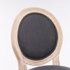 French Country Wooden Barstools With Upholstered Seating , Dark Grey, Set of 2