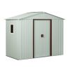 8Ft x 4Ft White Metal Outdoor Storage Shed With Window