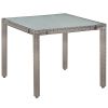 5 Piece Outdoor Dining Set with Cushions Poly Rattan Gray