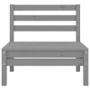 Patio Middle Sofas 2 pcs Gray Solid Pinewood