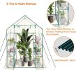 Walk-In Greenhouse With Tiers Shelves Reinforced Bottom Shelves & Steel Frame