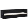 Outdoor Lounge Bed with Cushion & Pillows Poly Rattan Black