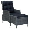 7 Piece Dark Gray Outdoor Garden Dining Set