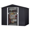 6 x 8 Ft Metal Outdoor Storage Shed With Lockable Sliding Doors & Vents