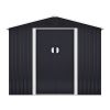 6 x 8 Ft Metal Outdoor Storage Shed With Lockable Sliding Doors & Vents