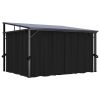 Anthracite Outdoor Garden Gazebo With Curtains