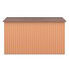 9.1' x 10.5' Outdoor Garden Metal Storage Shed With Sliding Doors & Vents Coffee