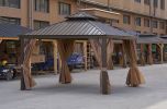 12' X 12' Hardtop Galvanized Steel Gazebo With Netting & Curtains