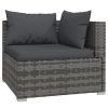 7 Piece Poly Rattan Patio Lounge Set With Cushions