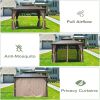 12'x14' Hardtop Galvanized Steel Gazebo With Netting & Curtains