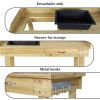 Gardening Bench With Detachable Basin, Drawer, Shelves, Hooks & Casters