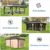 12'x20' Hardtop Outdoor Gazebo With Curtains & Netting