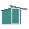 Green Garden Shed 106.3"x 51.2"x 82.1" Crafted From Galvanized Steel