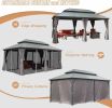 12'x20' Hardtop Roof Gazebo With Curtains & Netting