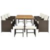 11-Piece Wicker Outdoor Dining Table Set With Cushions