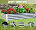 Galvanized Raised Garden Bed 8x4x1 ft - Outdoor Metal Planter Box