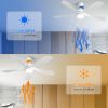 52 Inch Modern Ceiling Fan With 5 ABS Blades Remote Control Reversible DC Motor White For Bedroom