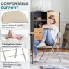 Folding Chair 2 Pack, Leather Padded Folding Chairs, Sturdy Metal Foldable Chairs, for Home, Office, Party, khaki 2 Pack
