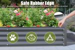 8x4x1 Ft Gray Metal Raised Planter Box For Outdoor Gardening