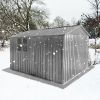 10Ft x 8Ft Outdoor Metal Garden Storage Shed Grey With Window