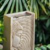 Polyresin Buddha Water Fountain (9x6.5x14") With Integrated LED