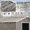 6Ft x 5Ft Outdoor Metal Storage Gray Shed With Window
