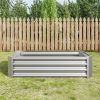 Metal Raised Garden Bed, Rectangle Raised Planter 4Ã—2Ã—1ft for Flowers Plants, Vegetables Herb Silver