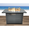 25'' H x 42'' W Steel Propane Outdoor Fire Pit Table with Lid